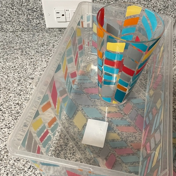 RE “Room Essentials” by Target Bin with Fitted Top and Tumbler / Plastic Glass - Picture 12 of 13